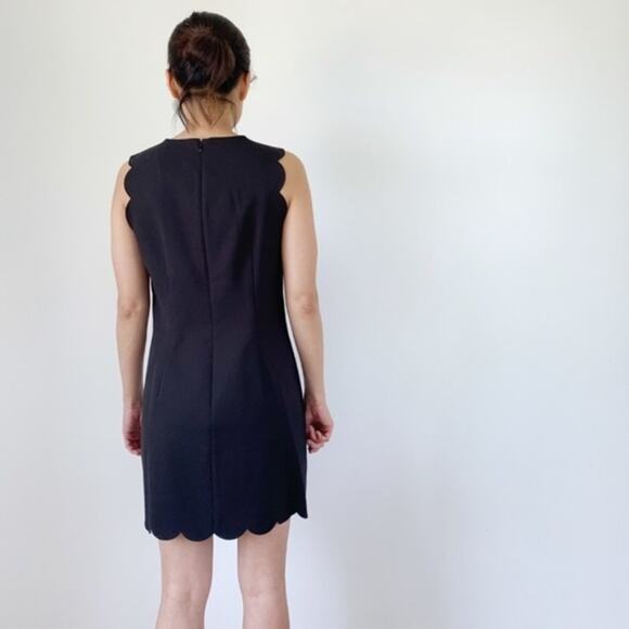 J. Crew 2 Necco Scalloped Shift Dress Black - Picture 5 of 10